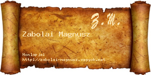 Zabolai Magnusz névjegykártya
